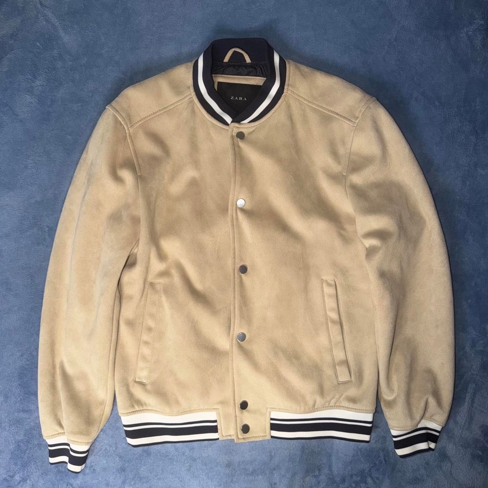 Zara Mens Suede Bomber Jacket